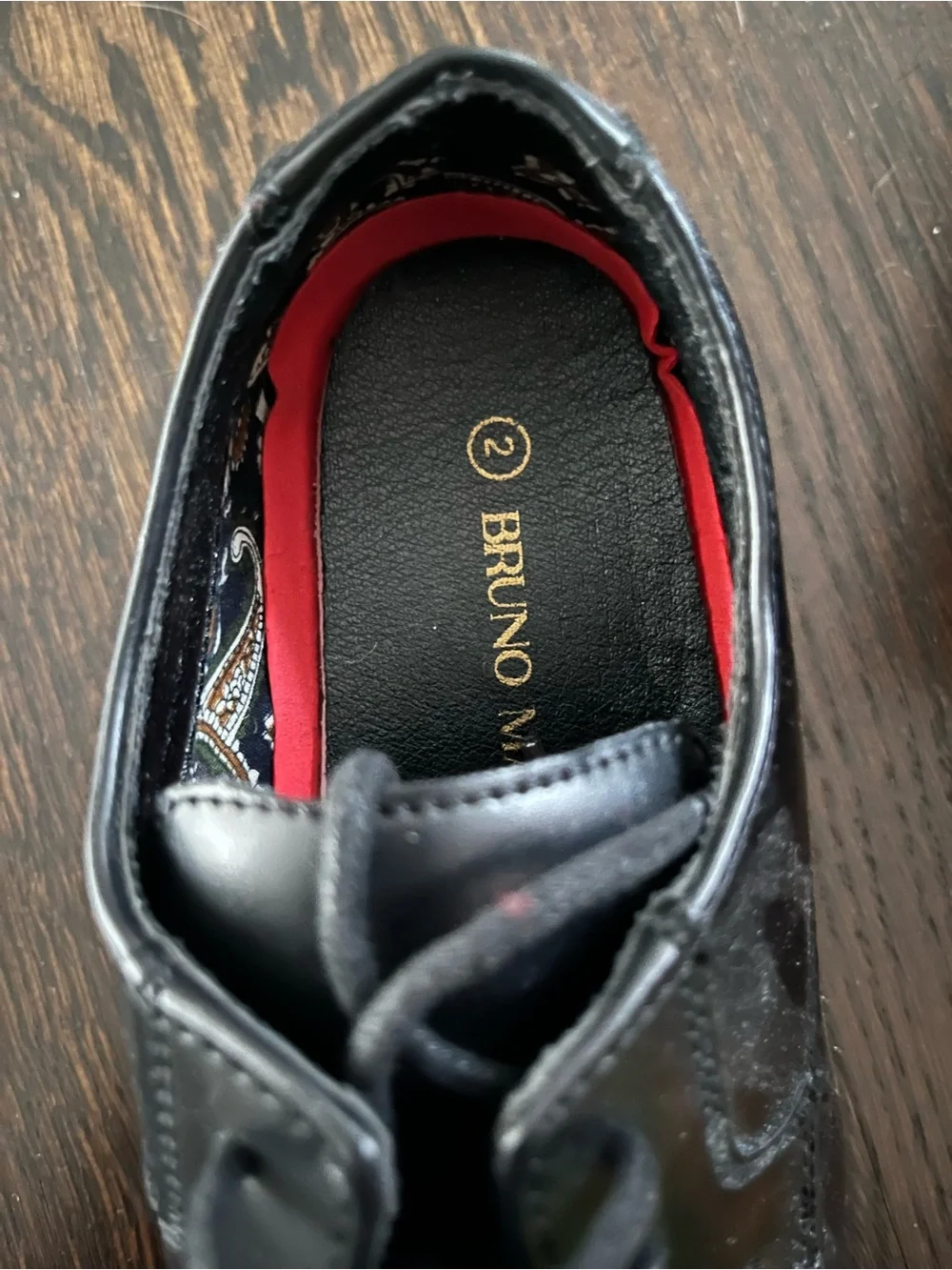Boys Black Leather Lace-Up Dress Shoes